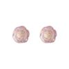 Transparent Pink Resin Rose Stud Earrings - Simple, Versatile, and Sweet Niche Accessories