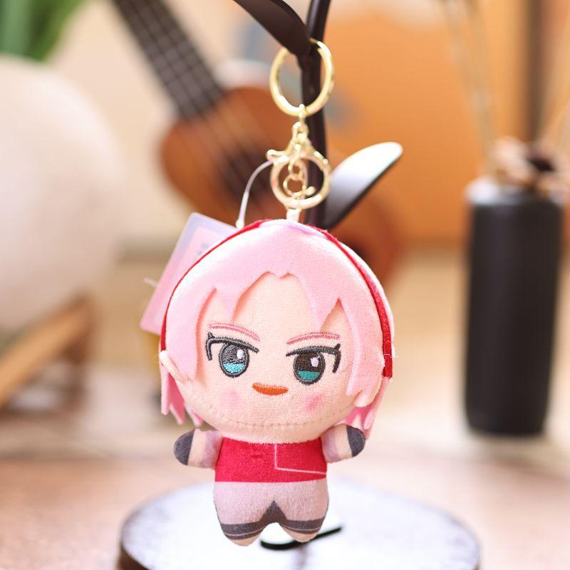 Naruto Shippuden Periféricos de Anime Brinquedo de Pelúcia Chaveiro Naruto Desenho Animado Kakashi Gaara Boneca de Algodão Argola de Chaveiro e Pendurador de Bolsa Ornamento