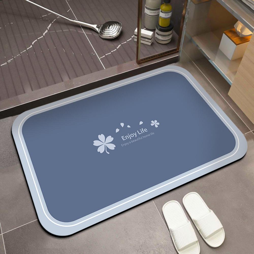 2pcs Diatom Mud Absorbent Floor Mat Non-slip Bathroom Floor Mat Door Washstand Foot Pad Diatom Mud Quick Drying