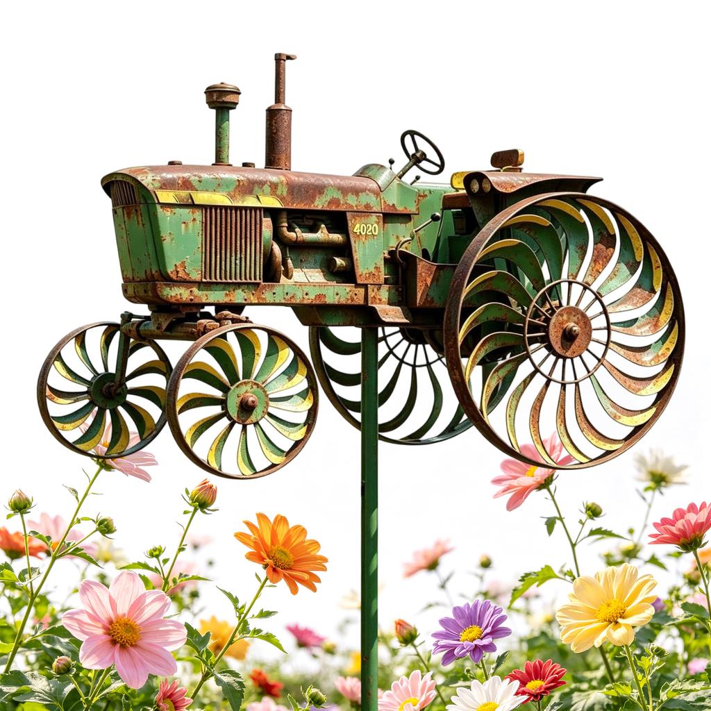Tractor Windmolen Geluidloos Uniek Buiten Beelden Zonbestendig Grond Windmolens voor Terras Tuin voor Buiten