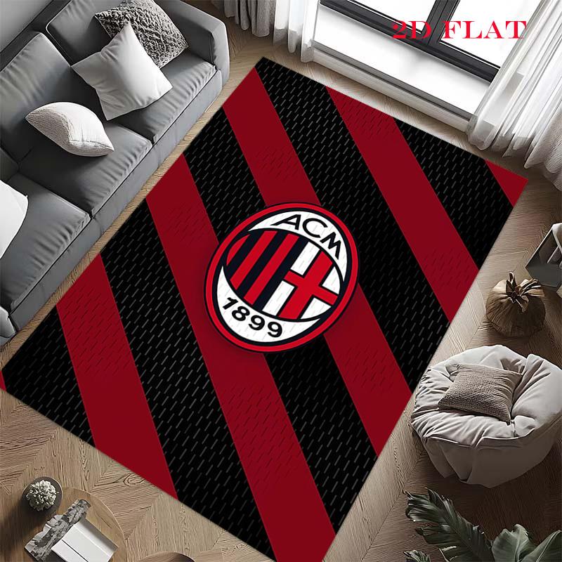 Tappeto Tappeto Logo Milan per Soggiorno Camera da Letto Casa Decorazione Divano, Tappetino Antiscivolo per Giochi Bambini