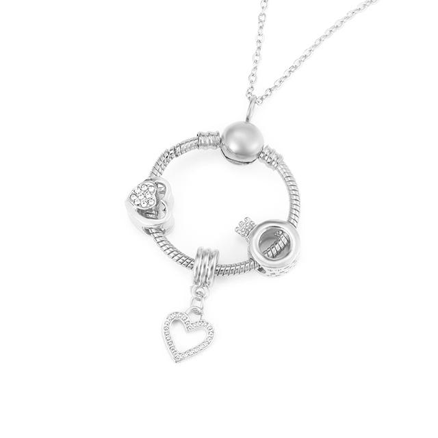 

Серебряный цвет, блестящая цепочка, ожерелья для женщин, Ловец снов, радужное сердце, бусины, очаровательные ожерелья, модные украшения своими руками, дропшиппинг