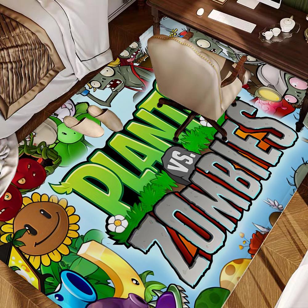 P-Plants-vs-Zombie Cartoon Door Mat Nordic Style Home Doormat Bathroom-Toilet Mats Bedroom Bedside Mats