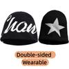 Fashion Letter Print Winter Beanie Hat Couple Reversible Warm Soft Cap Windproof Hats For Man Women Outdoor Winter Knitted Hats