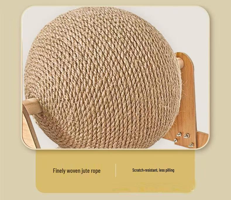 Wooden Ferris Wheel Rotating Cat Scratching Board & Nail File - Durable, Multi-functional Toy for Cats