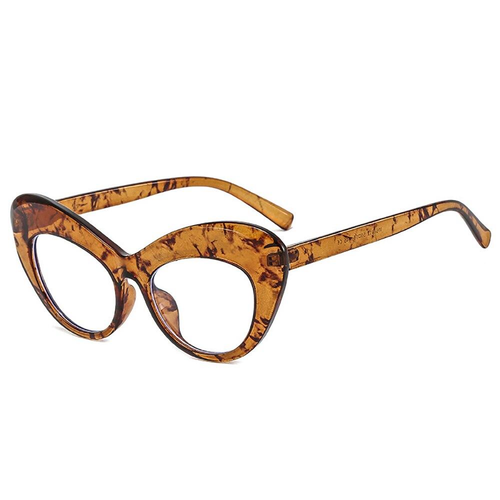 SO&EI Retro Clear Anti-Blu-Ray Lens Eyewear Fashion Colorful Cat Eye Women Optical Glasses Frame Spring Hinge Men Leopard Frame