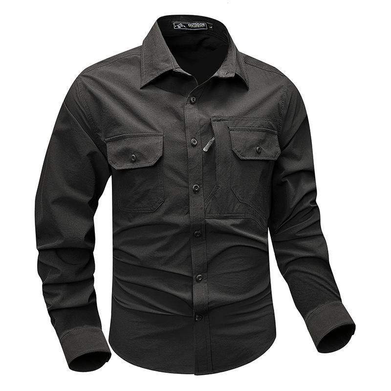 

Outdoor Shirts for Men In Spring and Autumn New Elastic Quick-drying Wear-resistant Military Style Hiking and Mountaineering Workwear Shirts for Men 4XL