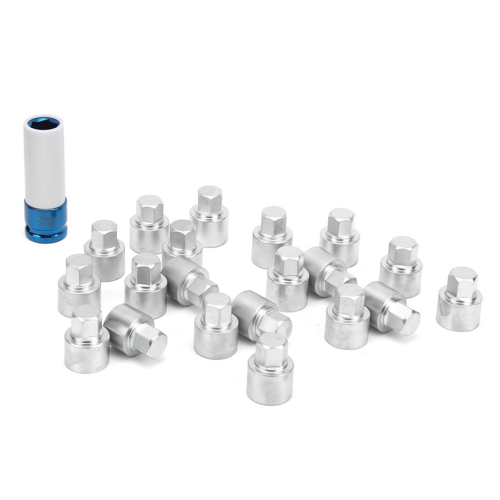 21pcs Anti Thief Wheel Lug Nut Key Stud Remover Tool with Toolbox 20 Locking Keys 17mm Socket