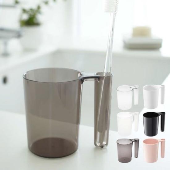 Yamazaki Jitsugyo Toothbrush Stand Tumbler & Tooth Brush Stand Mist White 2216