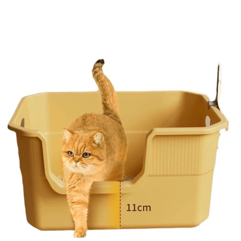 Extra-Large Splash-Proof Semi-Enclosed Cat Litter Box for Maine Coons