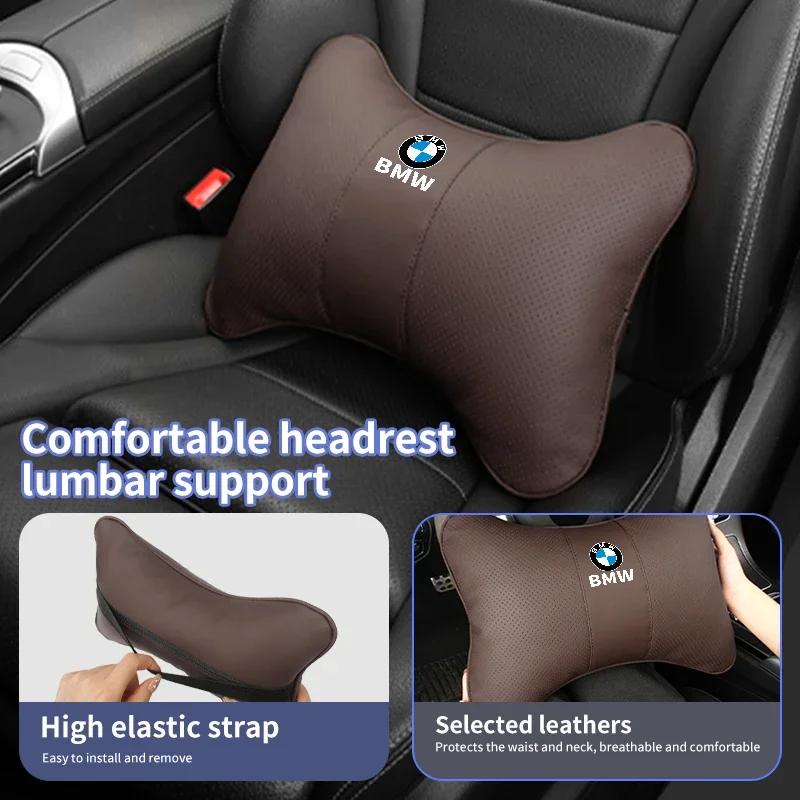 New Car Seat Headrests Pillow Leather Lumbar Neck Support Back Cushion For BMW E90 E60 E46 E39 F30 F10 E87 X3 X4 X5 X1 G30