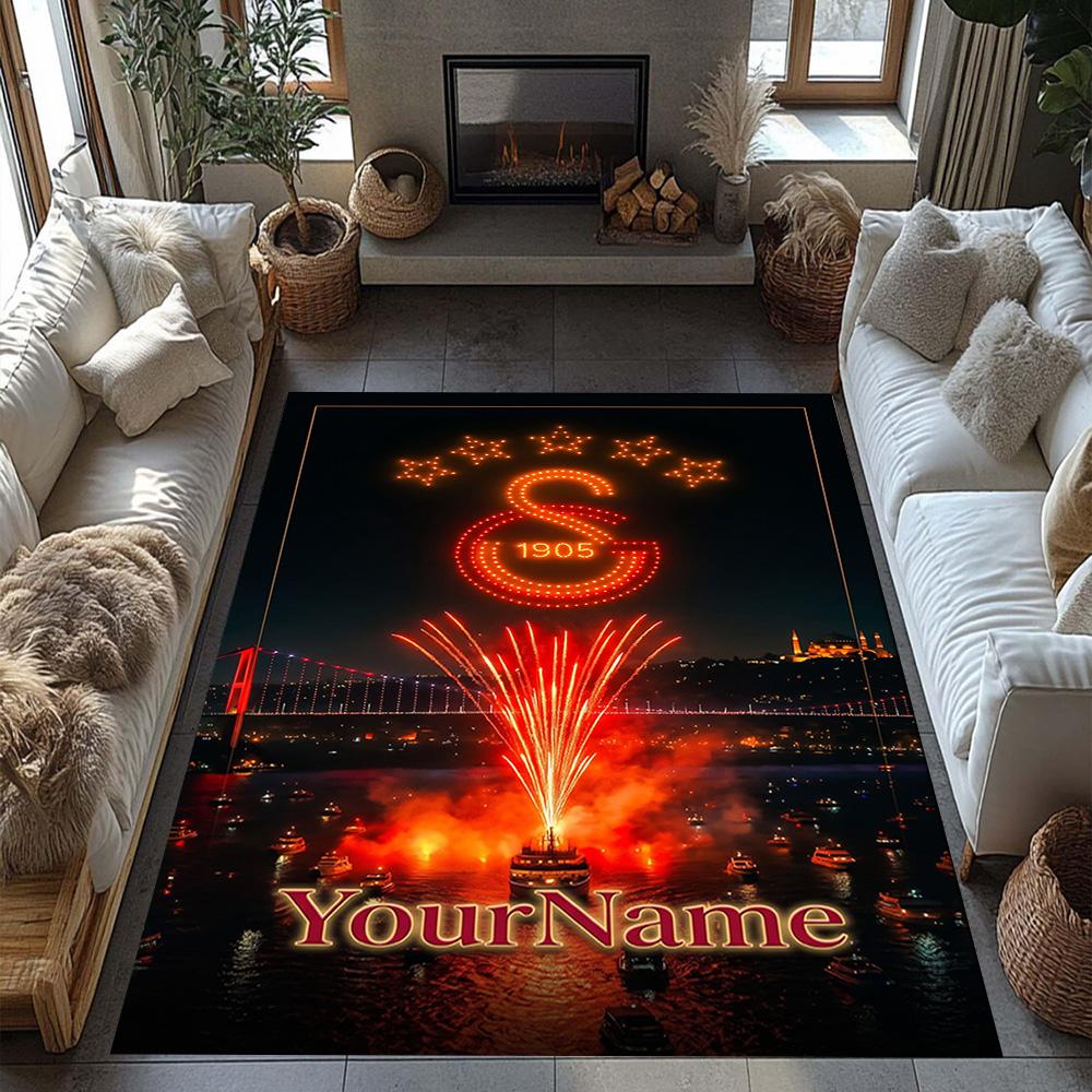 Galatasaray Customize Text Floor Rug Office Rug Perfect For Entryway Balcony Kitchen Dormitory Antislip Rug Office Home Decor Wedding Party Gift