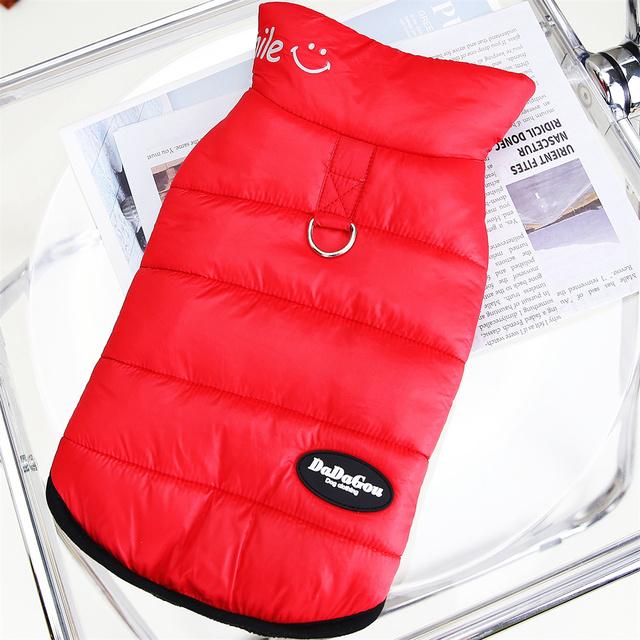 

Зимнее теплое пальто для щенков, собак, водостойкий жилет, куртка для собак, хлопковая одежда для чихуахуа-йорков, комбинезон, космическая одежда для маленьких собак S красный