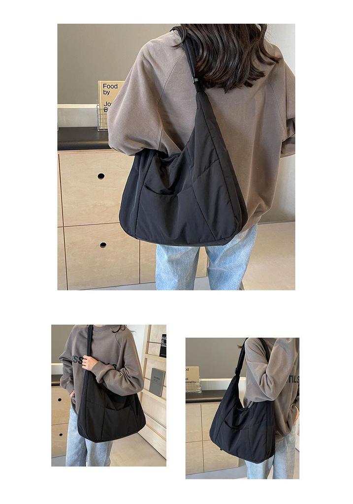 2026 Early Spring Women's Large Capacity Dumpling Crossbody Bag - Simple Down Cotton Jacket Style, Korean Casual Shoulder Bag