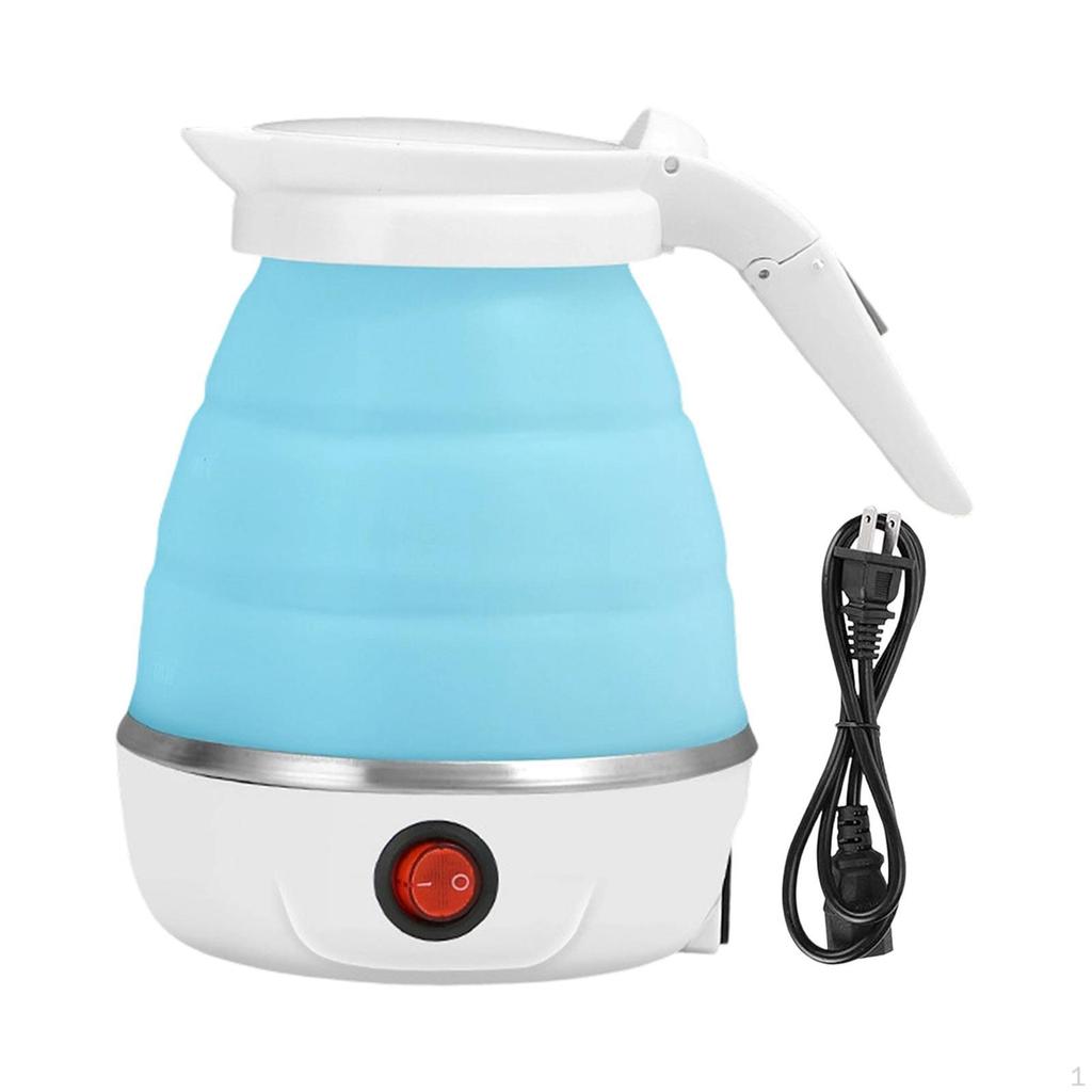 Foldable Electric Kettle Compact Water Boiling for Travel Hotels Offices White