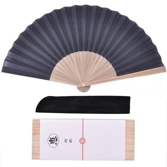 Keichindo Paulownia Box High-Quality Hemp Fan Traditional 23cm Unisex Mens Gift Wrapping