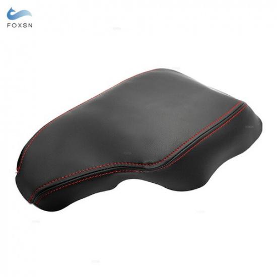 For BMW 3 Series F30 13-18 1Pcs BLACK Leather+Red Center Console Armrest Cover