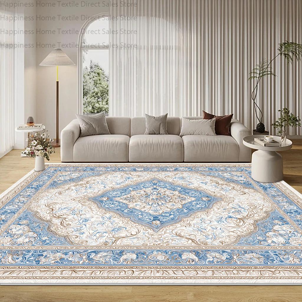 European Classical Style Living Room Luxury Carpet High-end Antiskid Washable Bedroom Decoration Mat Soft Fluffy Study Home Rug