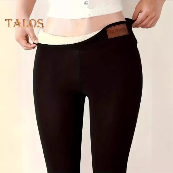 Damskie ciepłe legginsy z wysokim stanem, dopasowane, unoszące biodra, obcisłe spodnie z aksamitną podszewką, pogrubione, sportowe spodnie do jogi