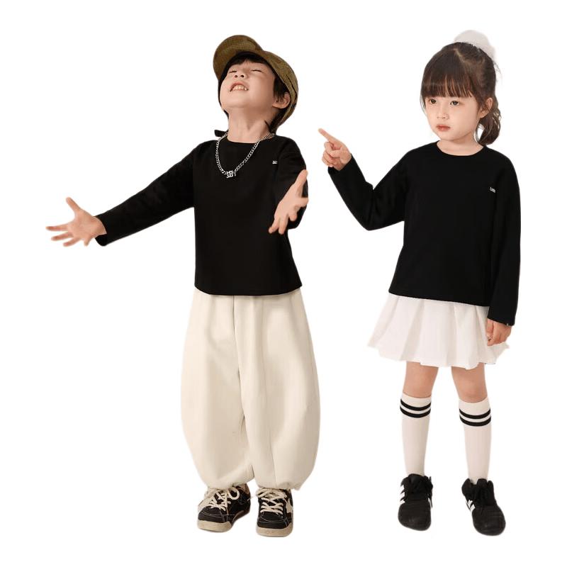 LUSON Girls  Casual Long-Sleeve Round Neck T-Shirt 100