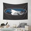 Howling Wolf with Basketball Background Pattern Wall Hanging Tapestry Decorative Tapestry Home Decor for Bedroom and Living Room