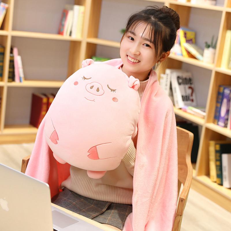 Hot Lovely Cartoon Animal Dinosaur Unicorn Mouse Monkey Plush Toys Stuffed Soft Warm Hand Pillow Blanket Children Birthday Gift