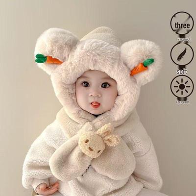 Cozy Velvet Winter Hat & Scarf Set for Kids - Cute Ear Protection for Boys & Girls