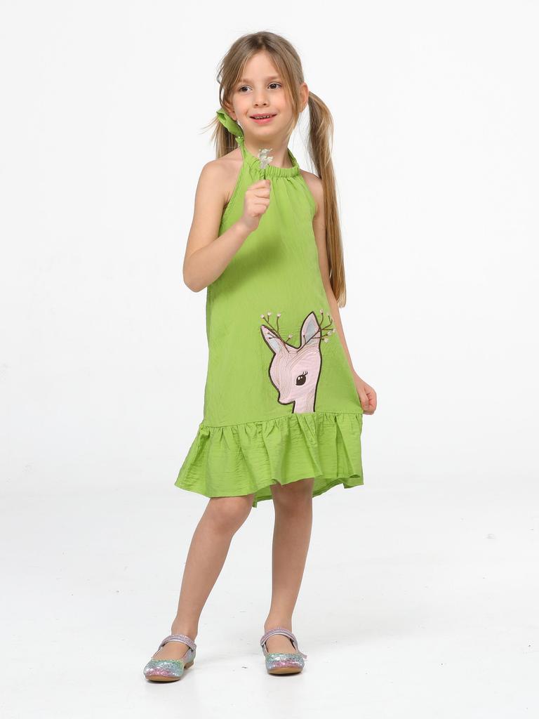 Ceylonské Zelené Dívčí Šaty s Volánky