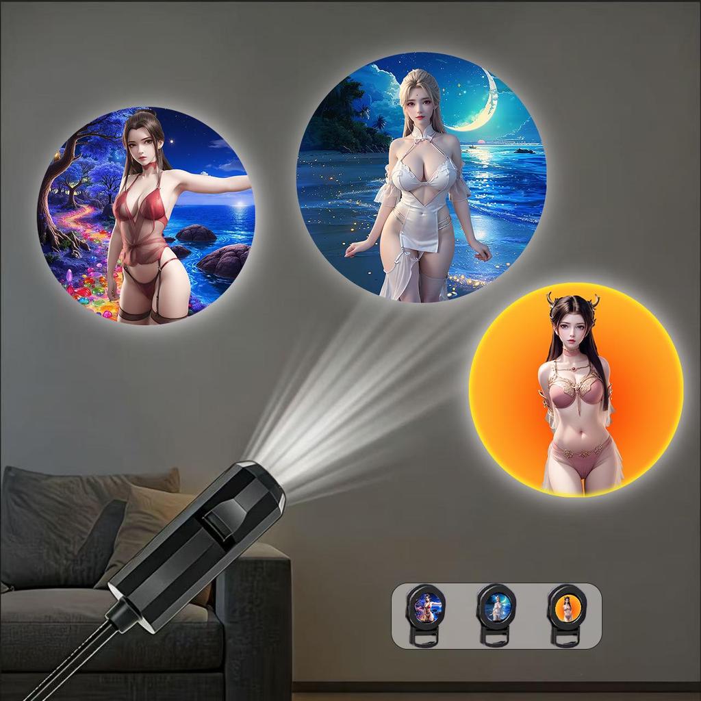 Dream Ocean Projection LED Night Light: USB-Powered, 360° Rotating Bedroom Lamp