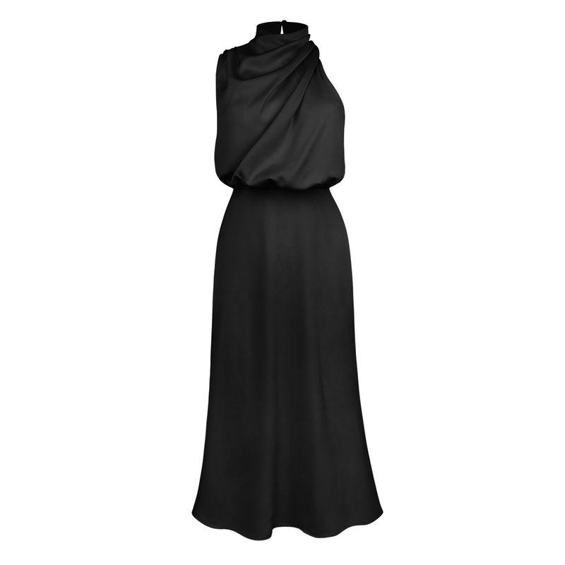 

Fashion 2024 Summer New Arrival Dress Elegance Satin Black L