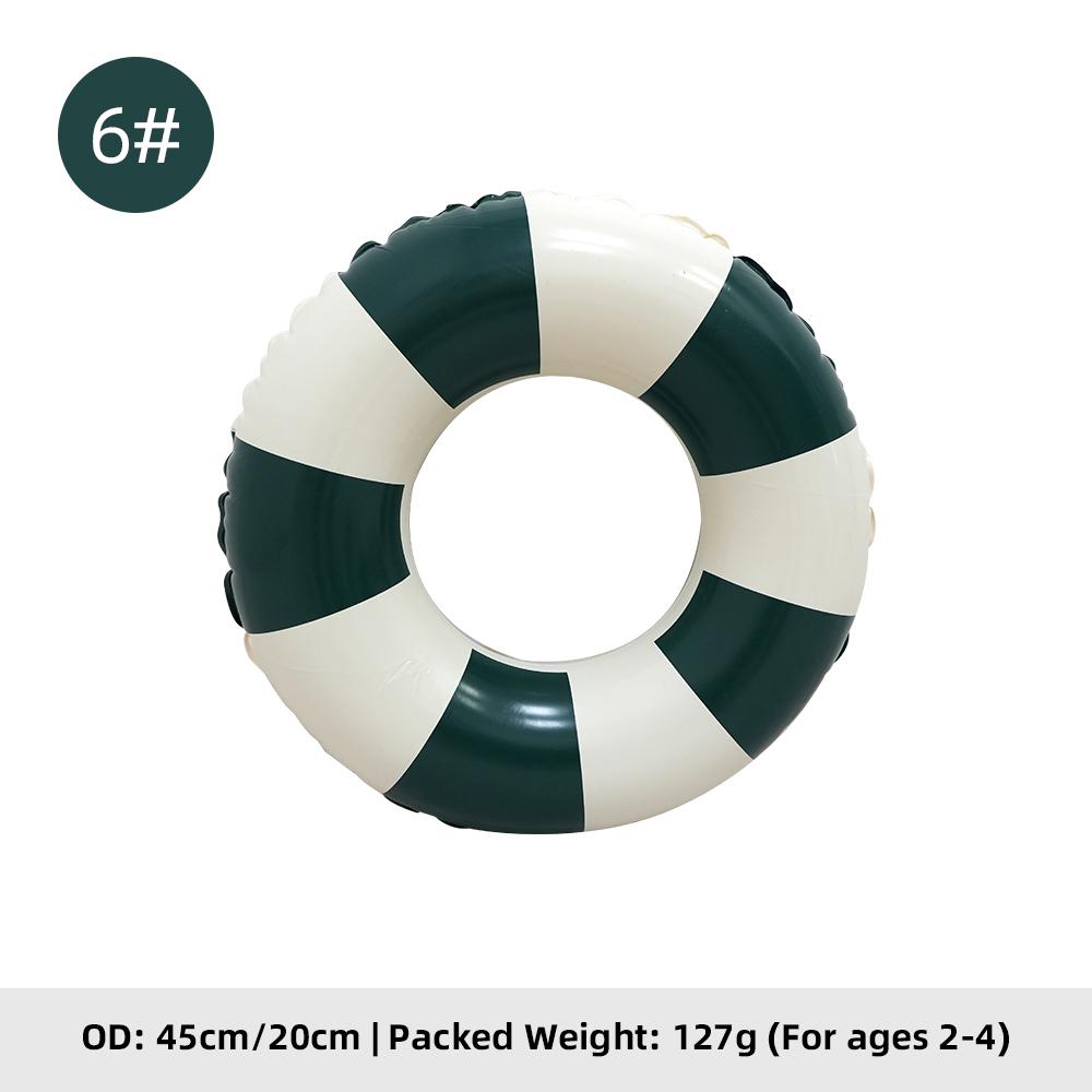 Summer Multicolor Striped Inflatable Swim Ring Thick PVC Leakproof Portable Foldable Pool Float Swimming Circle for Adults Kids