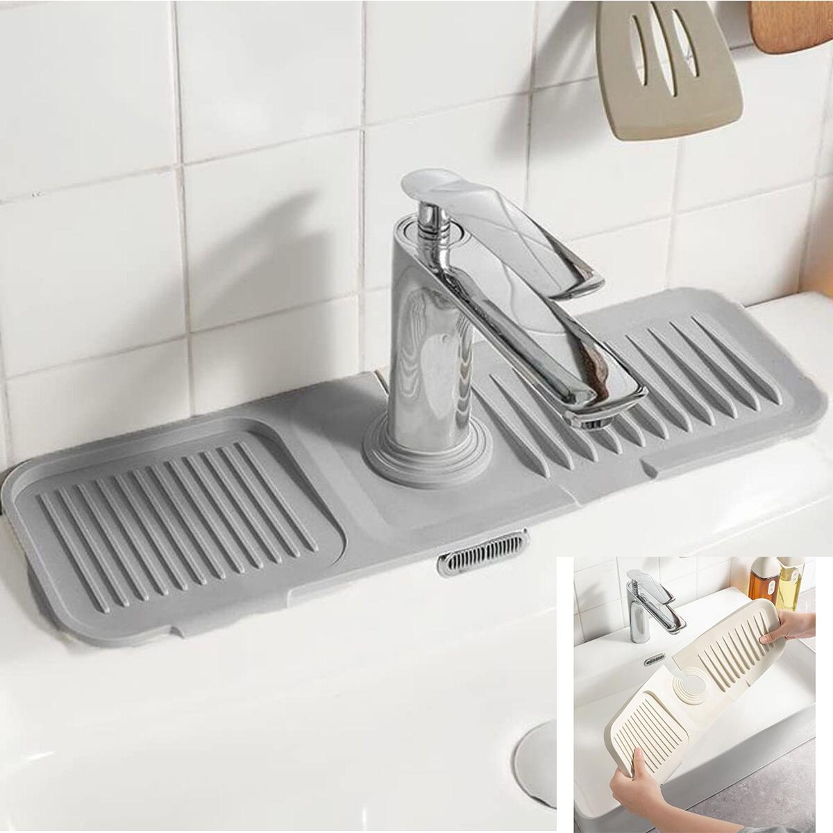 

Впитывающий коврик для кухонного крана, силиконовый коврик для раковины, защита от брызг, дренажный коврик для сушки, коврик для защиты столешницы, кухонные гаджеты серый