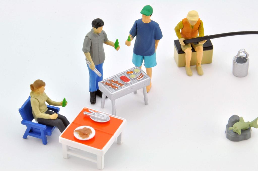 TOMYTEC DioColle 64 164 #CarSnap 06a BBQ ABSPVC Painted and Assembled Doll and Accessory Set