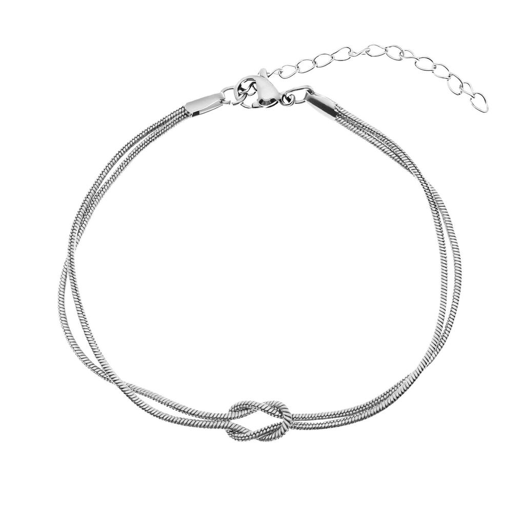 Vergoldetes geknotetes Schlangenknochenarmband - Modeschmuck aus rundkettigem Titanstahl