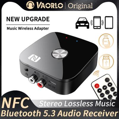 NFC Bluetooth 5.3 Audioempfänger 3,5 mm AUX R/L RCA Stereo HIFI Musik Wireless Adapter mit Mikrofon USB U-Disk Play Fernbedienung