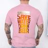 Men's T-Shirt Funny Letter Wine Glass Beer Graphic Print Men's and Women's Tees Top Summer Street Short Sleeve Casual Outdoor Men's Clothing
