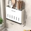 Wall-Mounted Multifunctional Kitchen Knife and Chopstick Holder Storage Rack