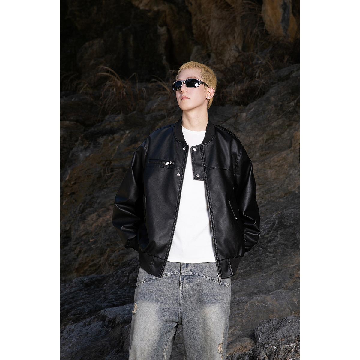 

Осенняя высококачественная кожаная куртка Paris Dirty Wind Flight 2XL