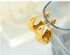 Elegant French Niche Brass C-Shaped Cheese Earrings - Non-fading, High Quality, Light Luxury