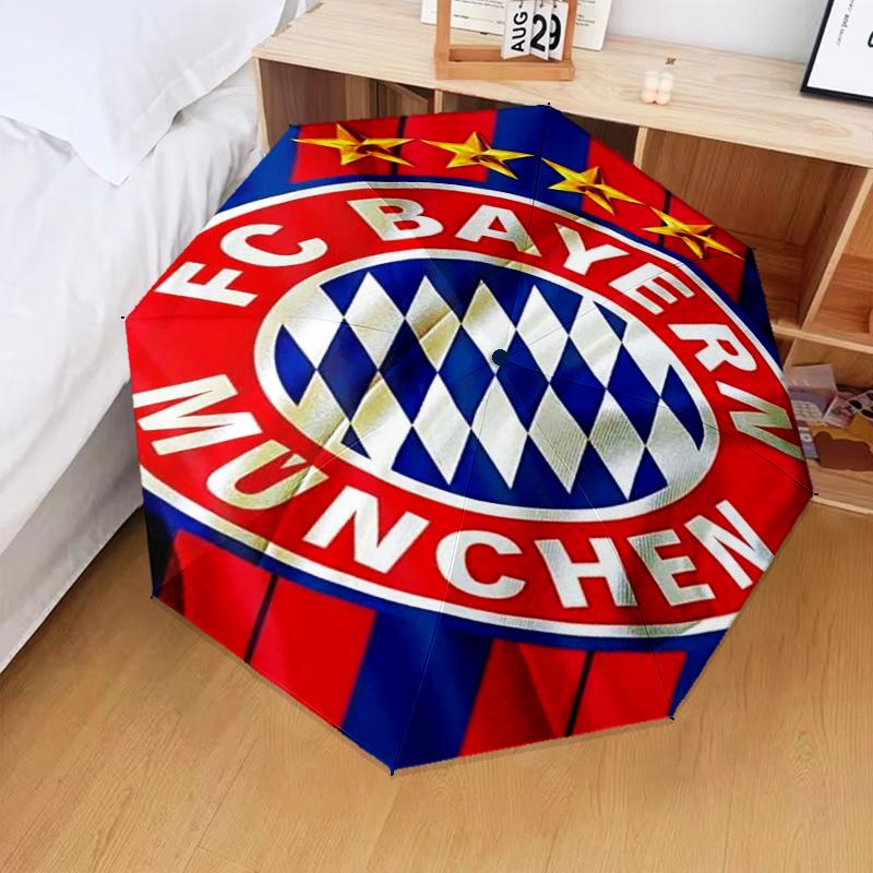 1PC Munich FC Crest Printed Umbrella Folding Umbrella, Automatic Umbrella 8-Frame for Travel, Camping Fan Gifts Christmas Gifts