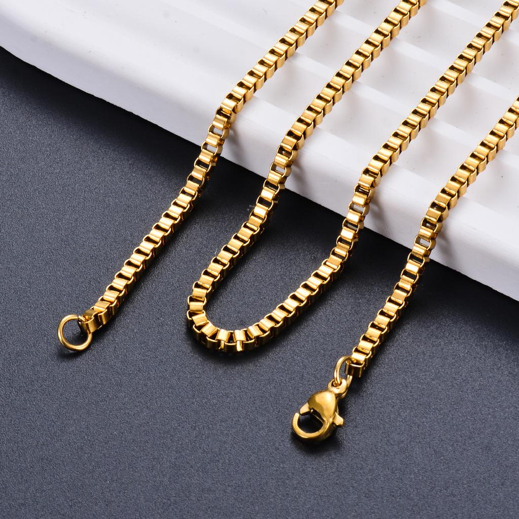 10 pieces width 1.5mm/2mm/2.4mm/3mm stainless steel box chain necklace DIY men's and women's jewelry making