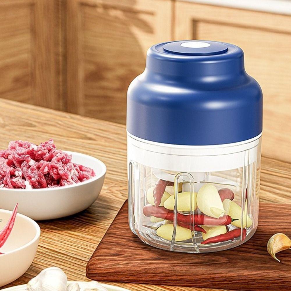 Plastic Electric Garlic Puree Machine 320ml Meat Mincer Portable Food Processor  Food Preparation