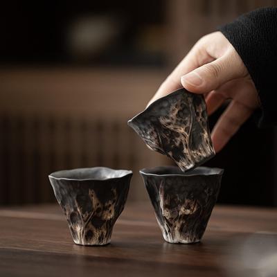 Japanese-style Wind Lotus Rhyme Tea Cup Ceramic Kung Fu Tea Set Tea Cup Small Single Cup Master Cup Creative Personality