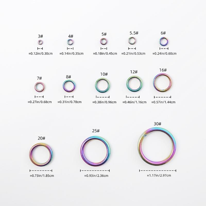 40Pcs Fishing Rod Ceramic Guide Rings 10 Size 0.18in to 1.17in Diameter Universal Replacement Colorful Fishing Rod Eye
