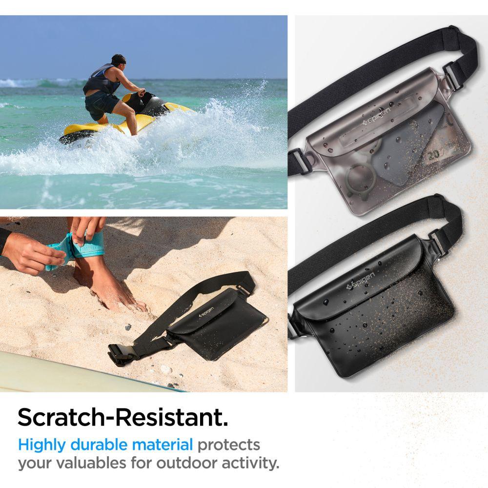 Spigen Aqua Shield A620 Waterproof Waist Bag Set (2 Pack) - Black, IPX8 Rated