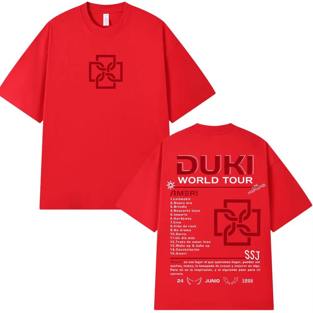 Rapper Duki Ameri World Tour T Shirts Mens Women Fashion Hip Hop Vintage Tshirt Pure Cotton Casual Short Sleeve Top
