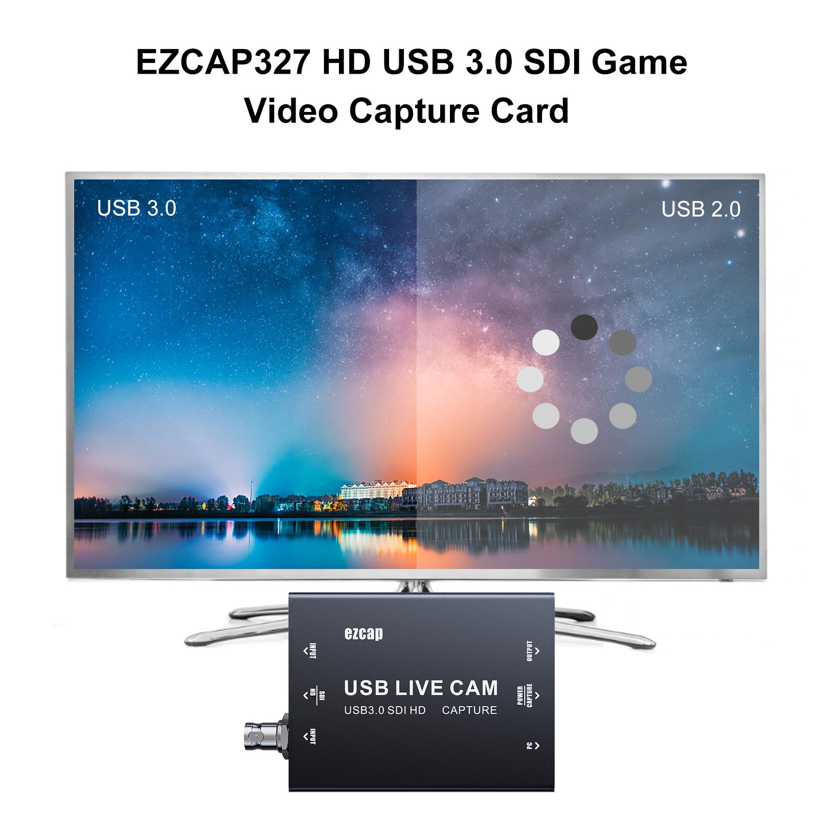 

EZCAP327 HD USB3.0 SDI Карта захвата игрового видео 4K 30fps Карта видеозахвата Устройство граббер Устройство для прямой трансляции игр чёрный