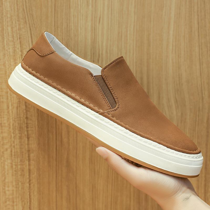 Fashion Fashion Casual Genuine Leather Men's Loafers 2024 Spring Autumn New Designer Board Shoes Male Non-slip Casual Sneakers Men