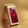 Crack Pattern Electroplated Gold Four-corner Anti-drop Glass Phone Case for Samsung Galaxy S26/S25/S24/S23/S22/S21 Ultra + Fe