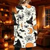 Damen Freizeitkleid mit Print, Langarm, Rundhalsausschnitt für den Alltag